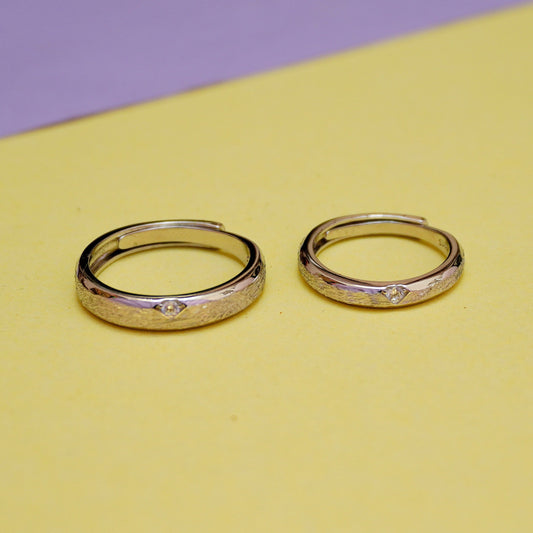 925 Sterling Silver Stone Accent Couple Ring