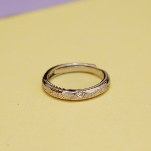 925 Sterling Silver Stone Accent Couple Ring