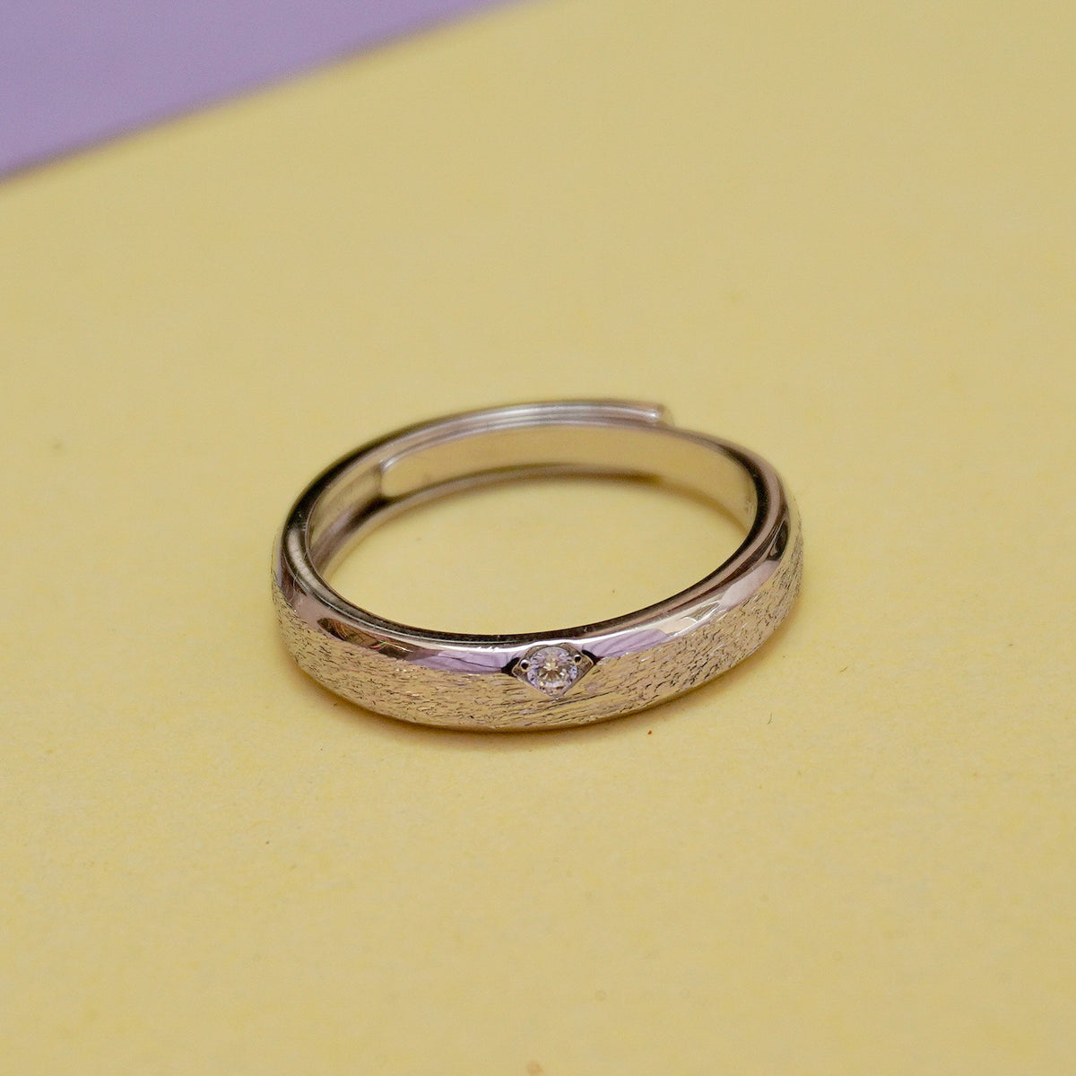 925 Sterling Silver Stone Accent Couple Ring