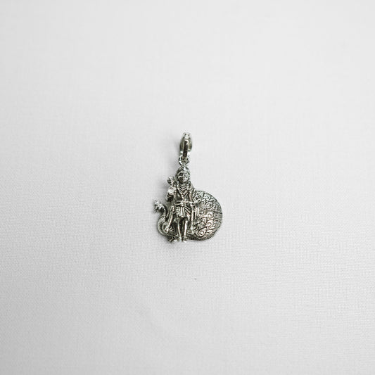Silver Designer Peacock Murugan Pendant (Without Chain)