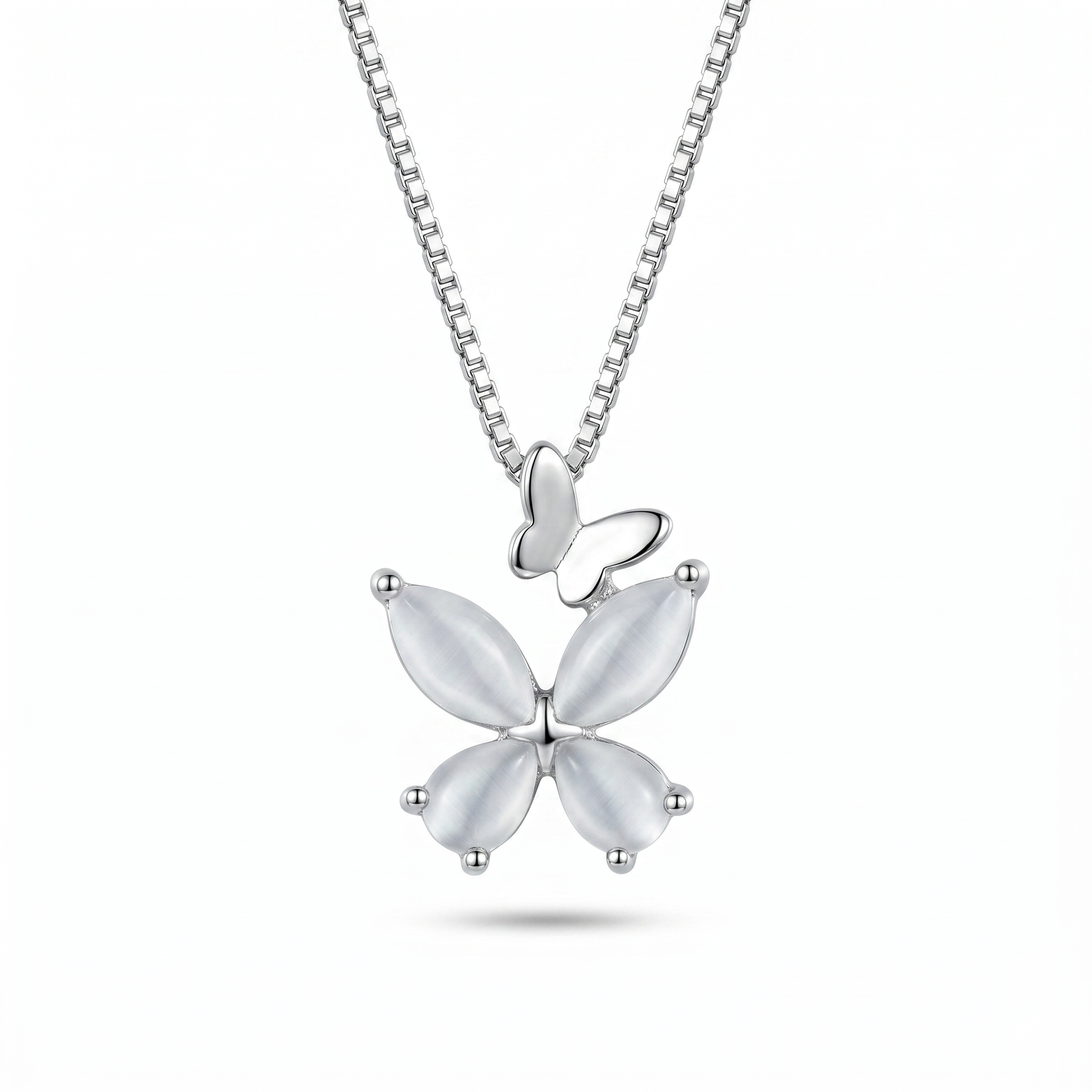 925 Sterling Silver Butterfly Daydream Women Detachable Pendant Chain