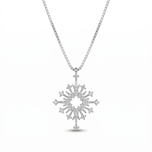 925 Sterling Silver Frost Shimmer Women Detachable Pendant Chain