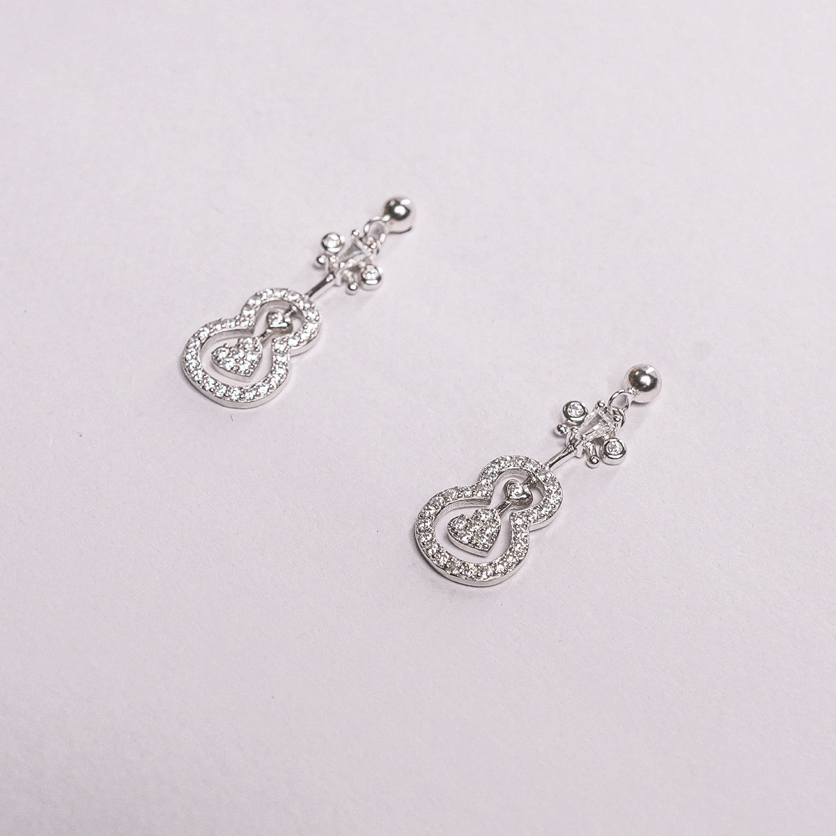 925 Sterling Silver Love String Guitar Drop Earrings