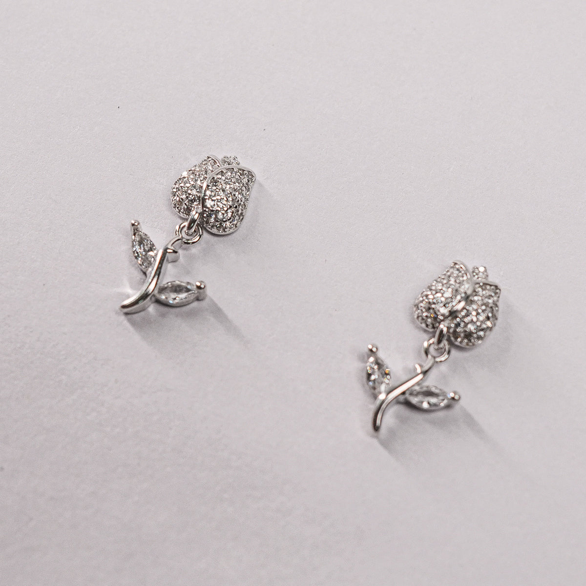 925 Sterling Silver Pure Tulip Drop Earrings