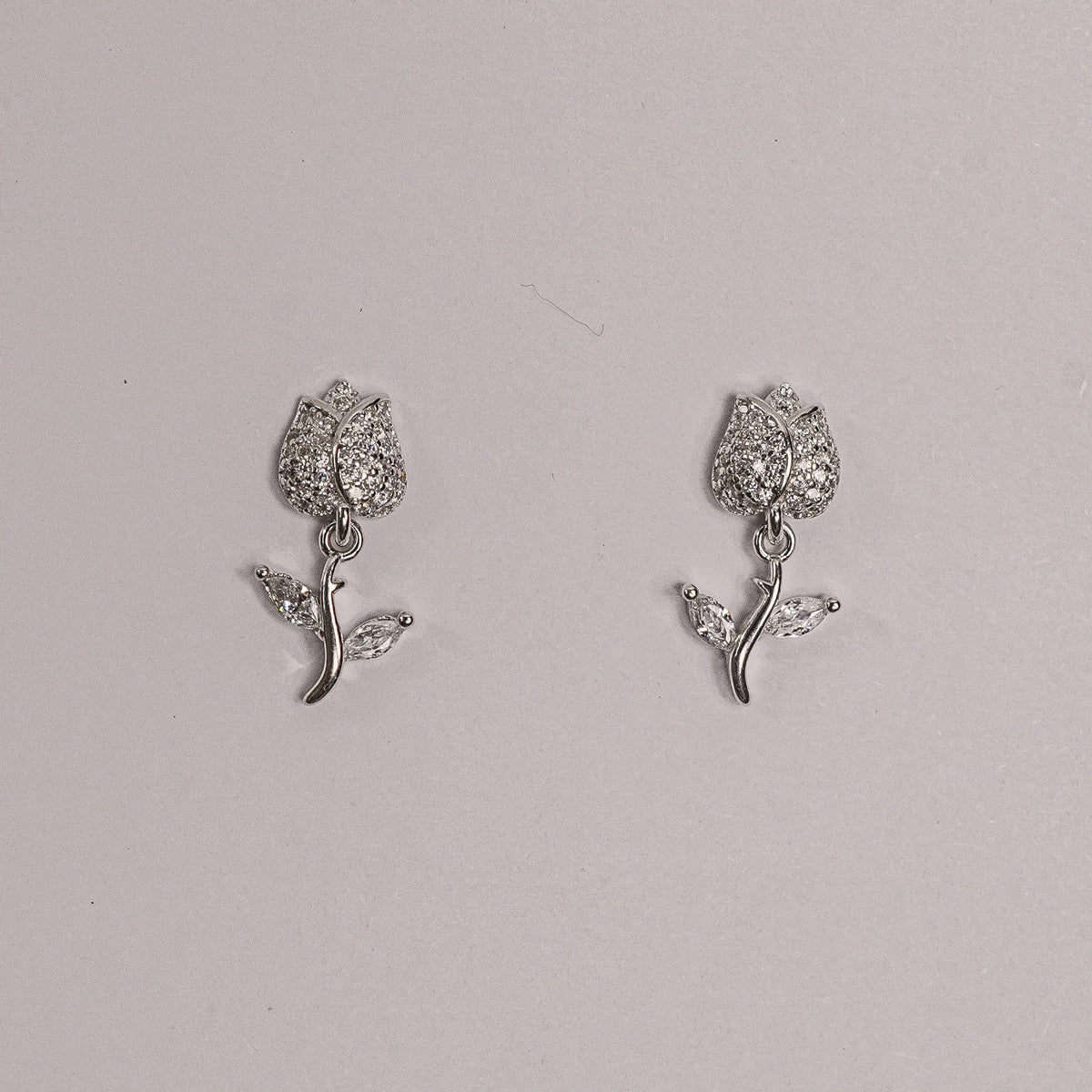 925 Sterling Silver Pure Tulip Drop Earrings