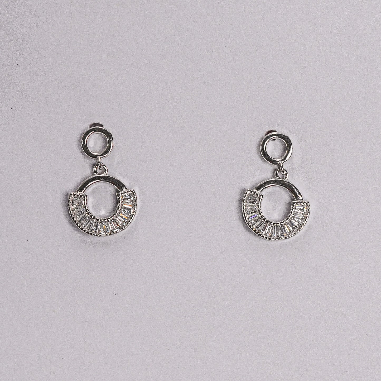 925 Sterling Silver White Cubic Spark Drop Earrings