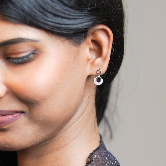 925 Sterling Silver White Cubic Spark Drop Earrings