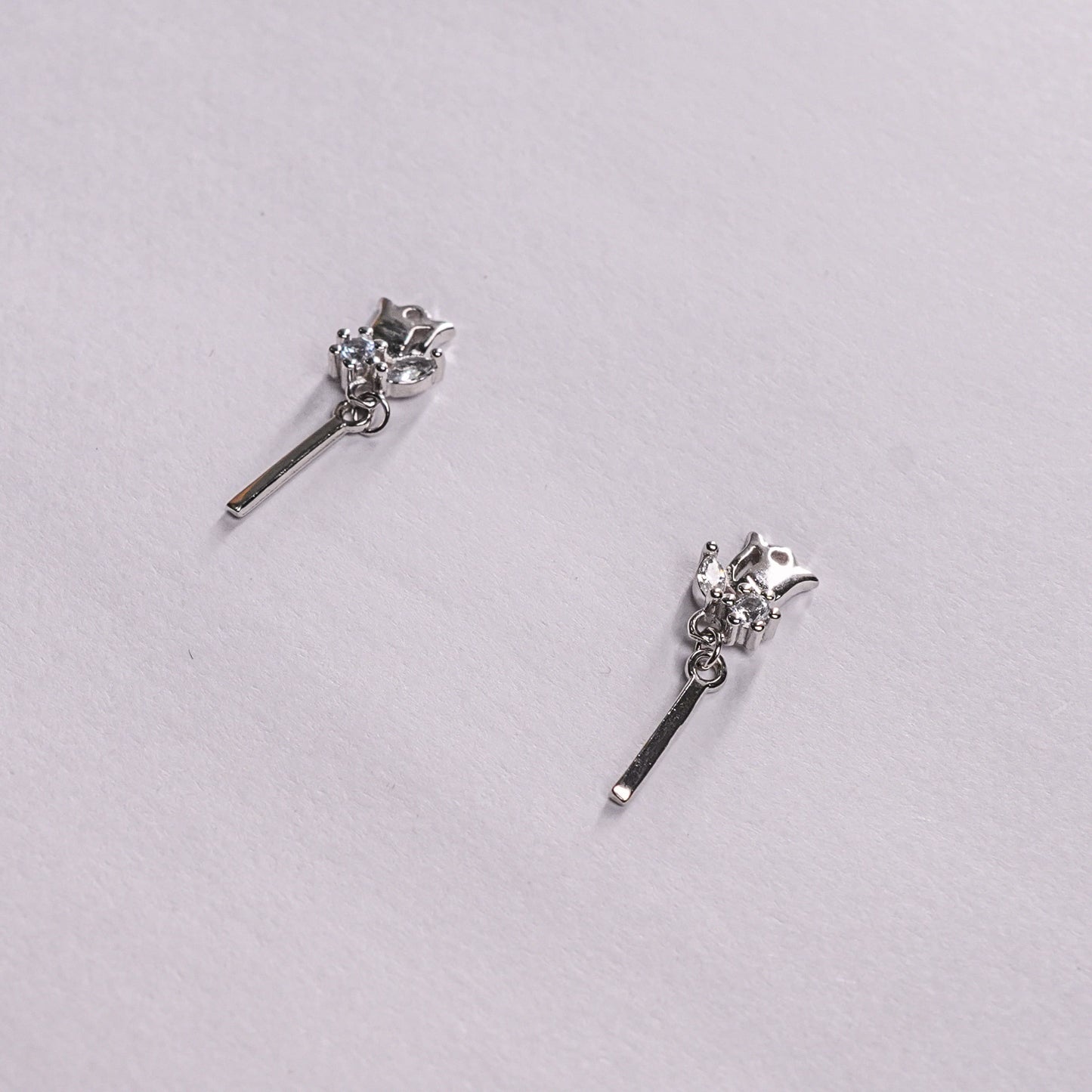 925 Sterling Silver Spring Tulip Drop Earrings