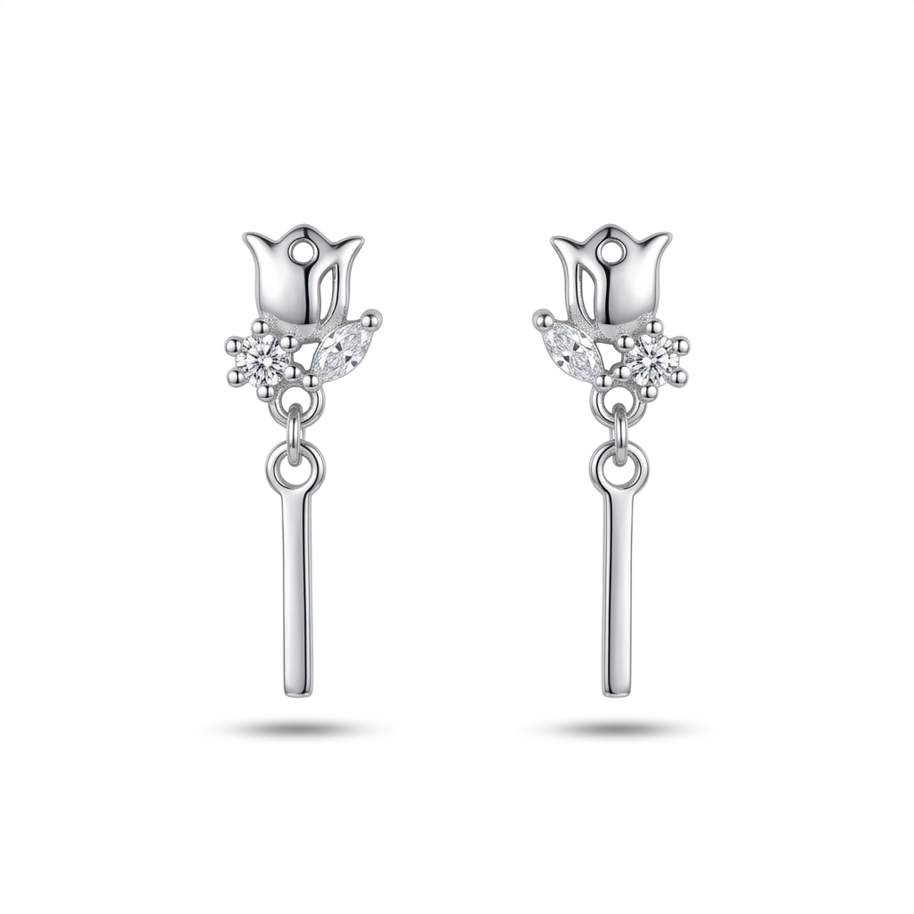 Silver Spring Tulip Drop Earrings