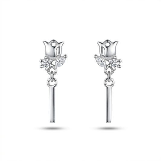 Silver Spring Tulip Drop Earrings
