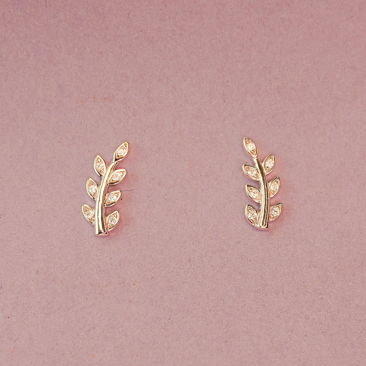 925 Sterling Silver Leaf-Themed Ear Climber Cuff Earrings
