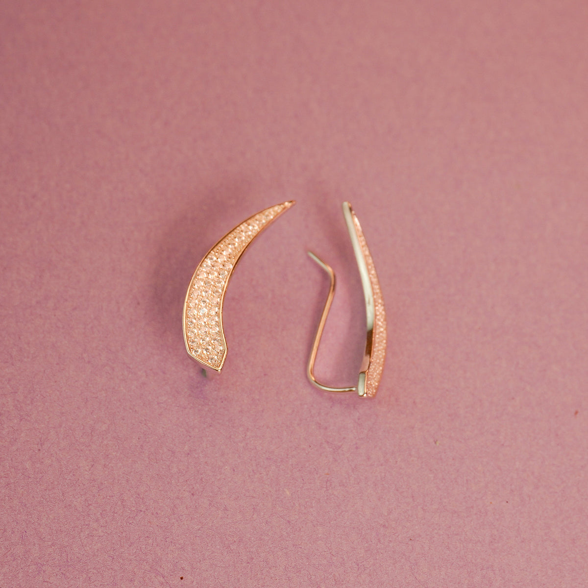 925 Sterling Silver Shaped Crystal Ear Cuff