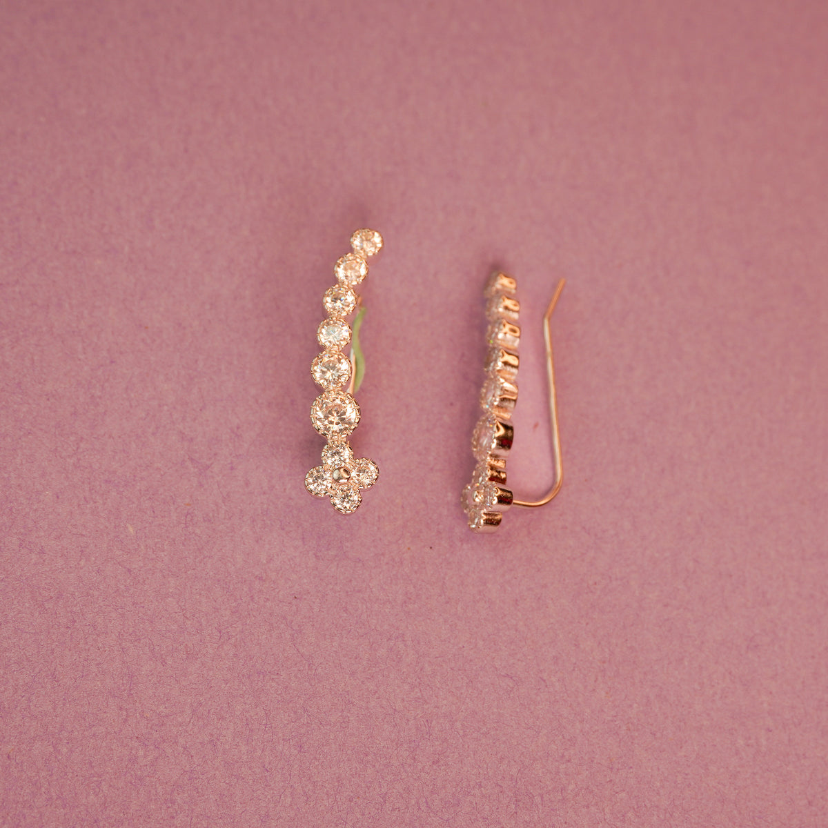 925 Sterling Silver Stone Studded Ear Crawler