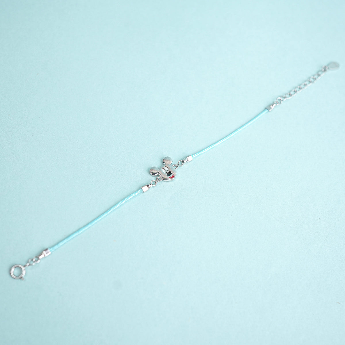 Silver Mickey Charm Kids Bracelet