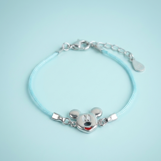 Silver Mickey Charm Kids Bracelet