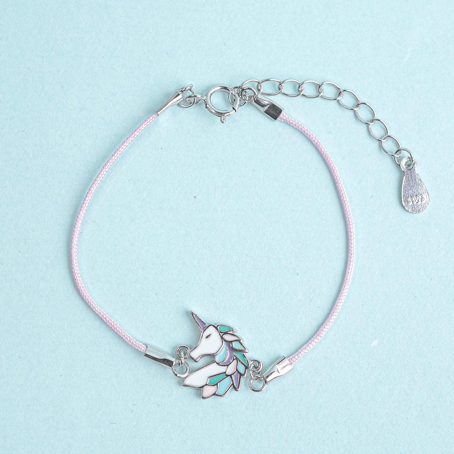 Silver pastel Unicorn Charm Kids Bracelet