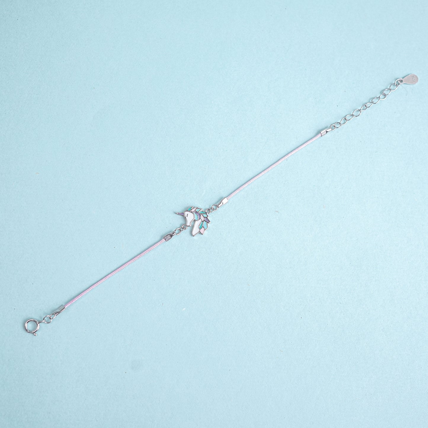 Silver pastel Unicorn Charm Kids Bracelet