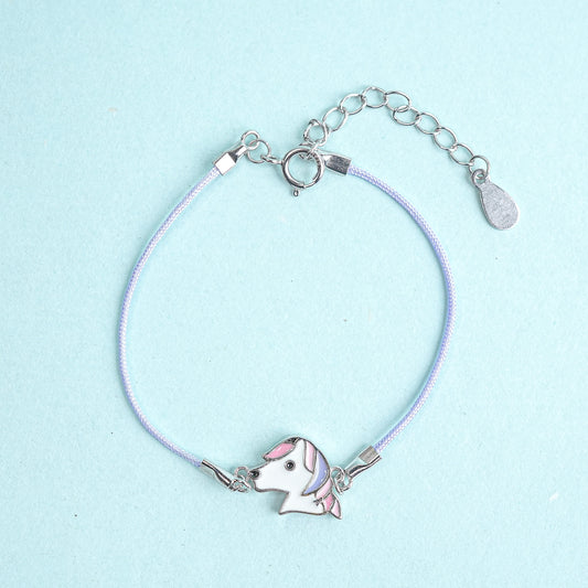 Silver Unicorn Wishes Charm Kids Bracelet