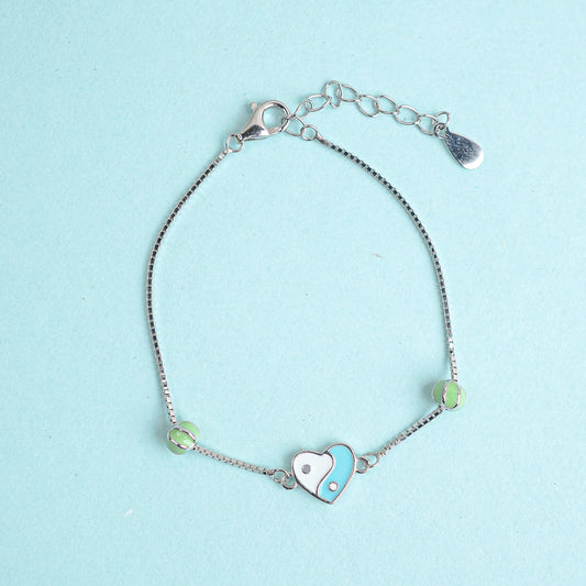 Silver Harmony Yin Yang Kids Bracelet