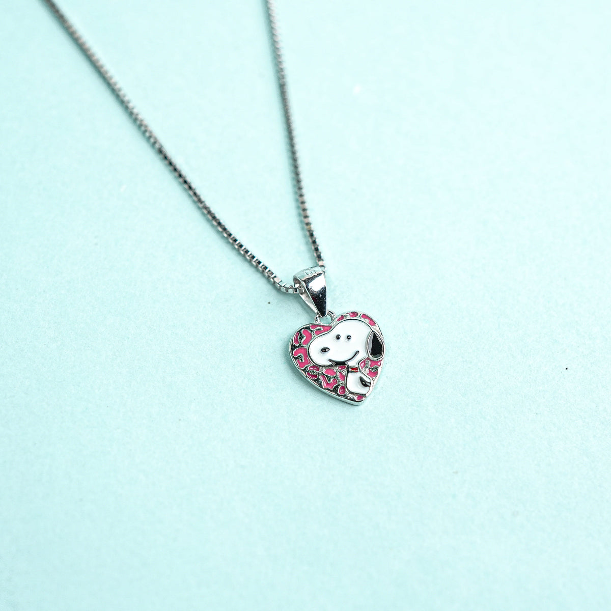 925 Sterling Silver Happy Snoopy Charm Kids Chain