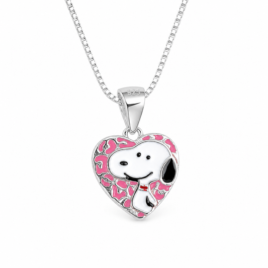 Silver Happy Snoopy Charm Kids Chain