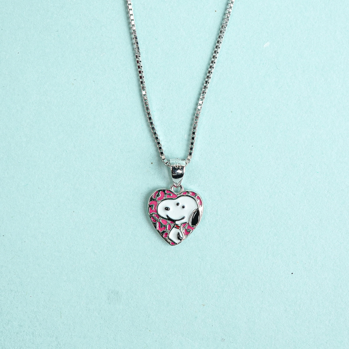 925 Sterling Silver Happy Snoopy Charm Kids Chain