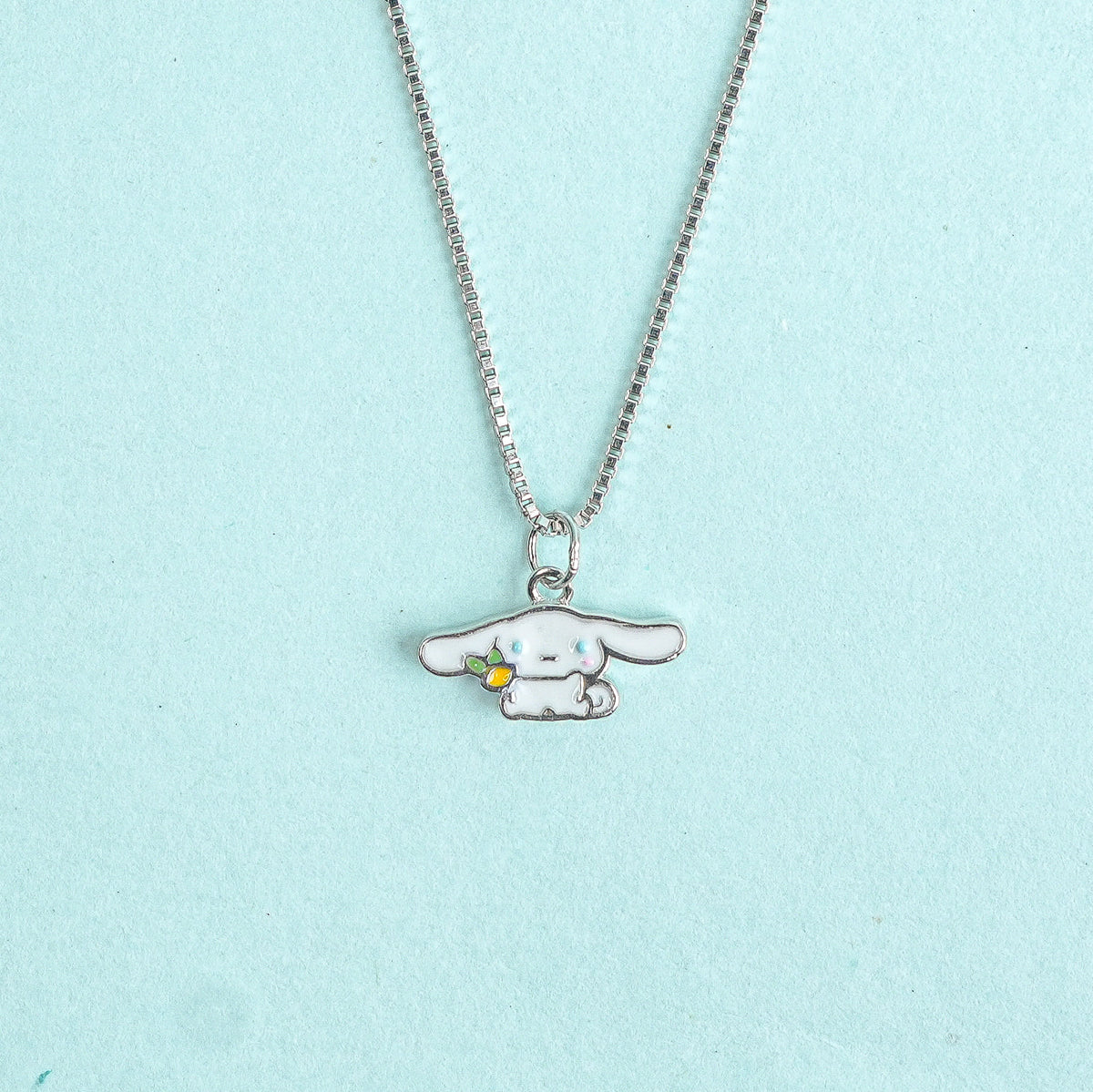 925 Sterling Silver Cotton Tail Bunny Charm Kids Chain