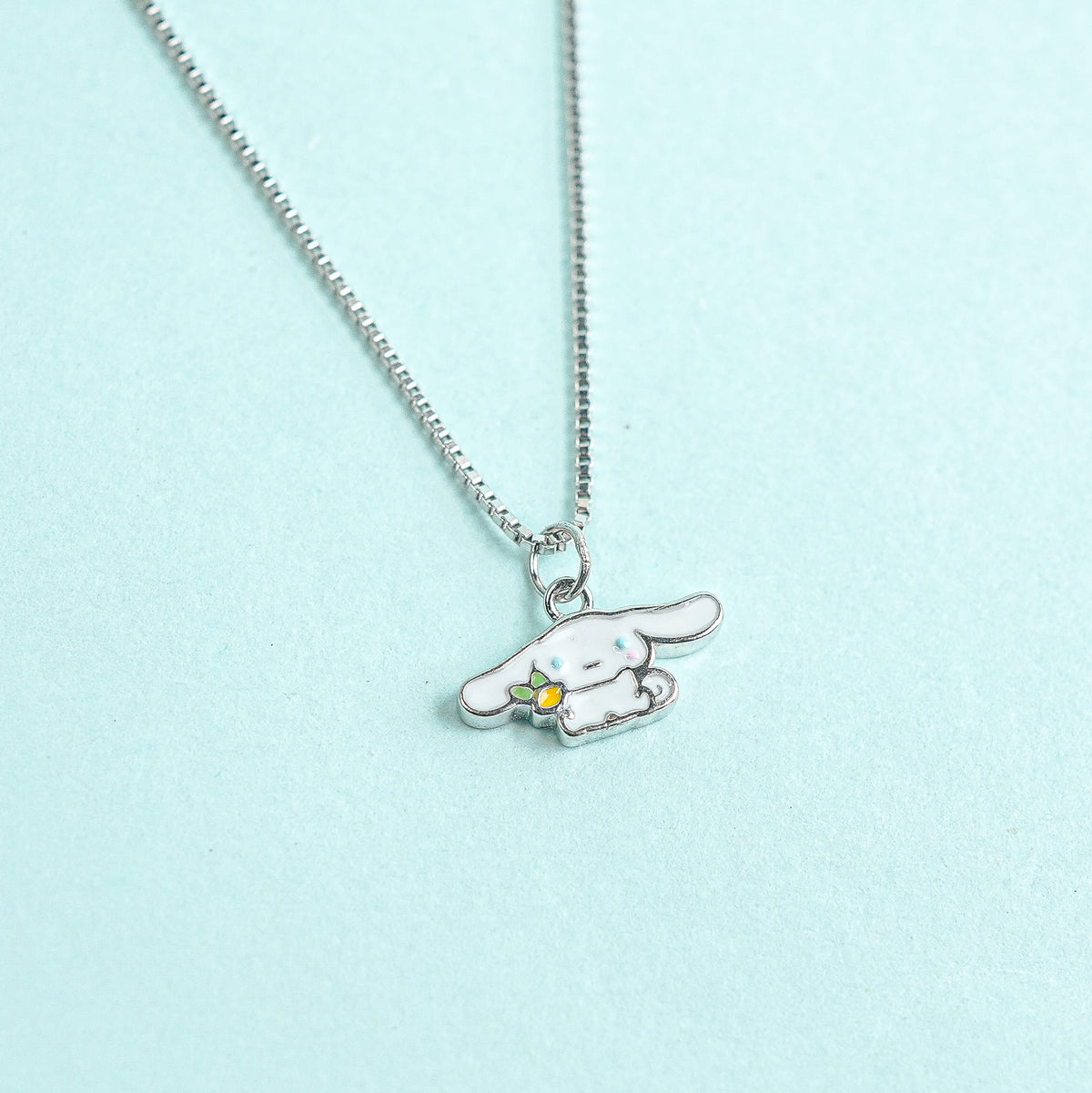 925 Sterling Silver Cotton Tail Bunny Charm Kids Chain