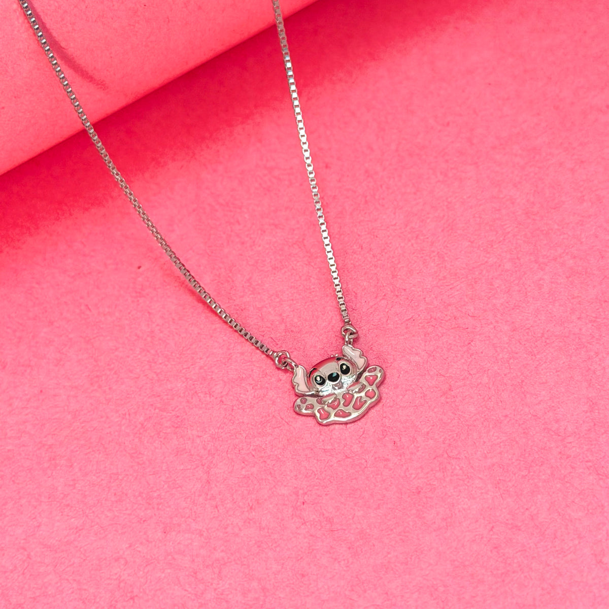 925 Sterling Silver Pink Koala Pendant Kids Chain
