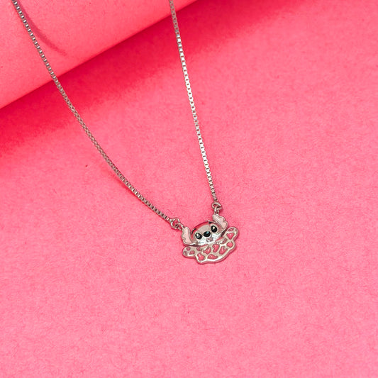 925 Sterling Silver Pink Koala Pendant Kids Chain