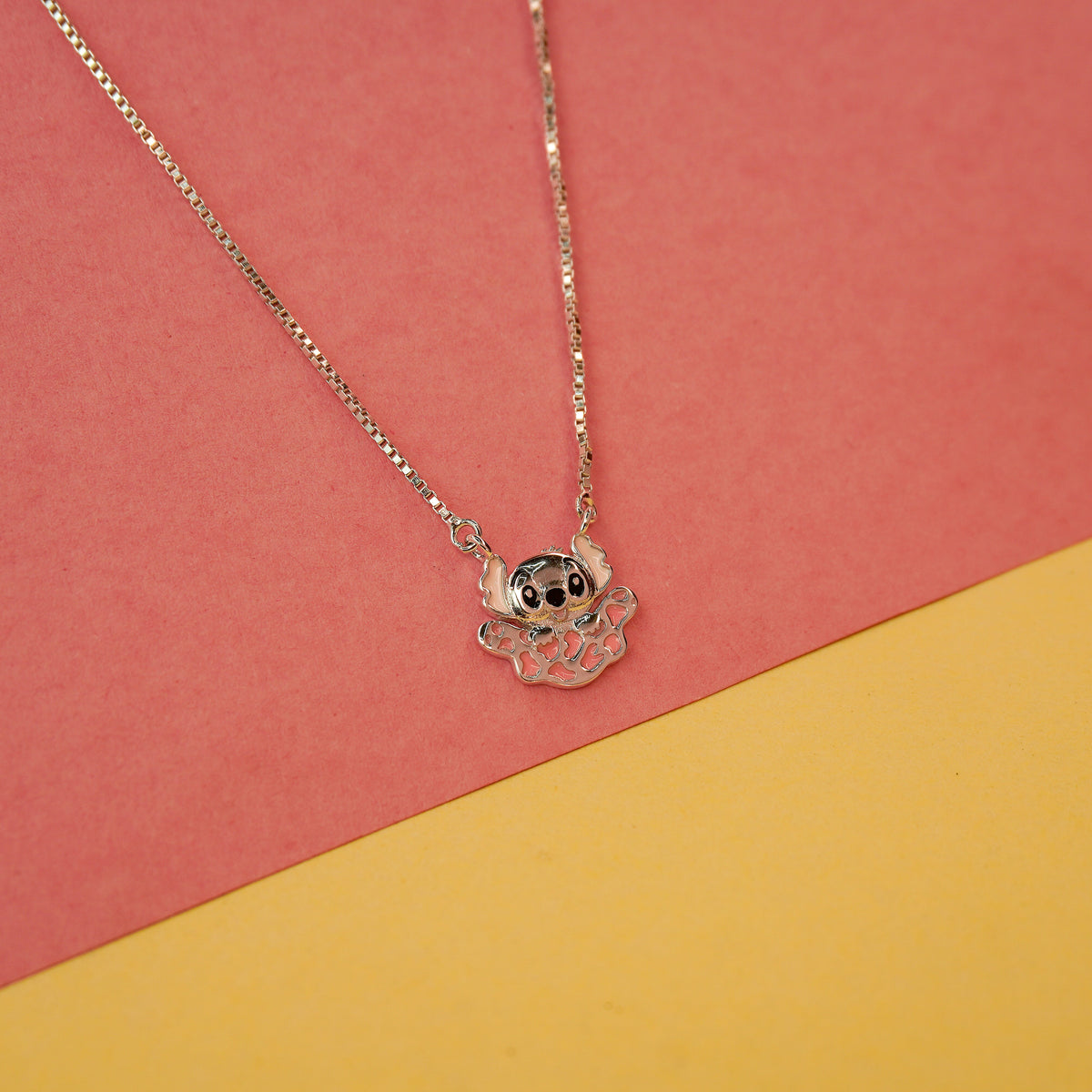 925 Sterling Silver Pink Koala Pendant Kids Chain