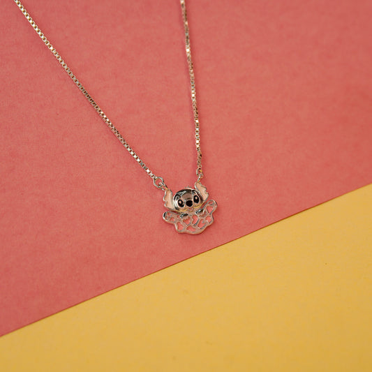 925 Sterling Silver Pink Koala Pendant Kids Chain
