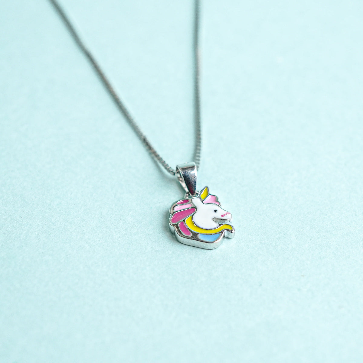 925 Sterling Silver Unicorn Wonder Charm Kids Chain
