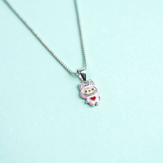 Silver Whimsical Labubu Charm Kids Chain