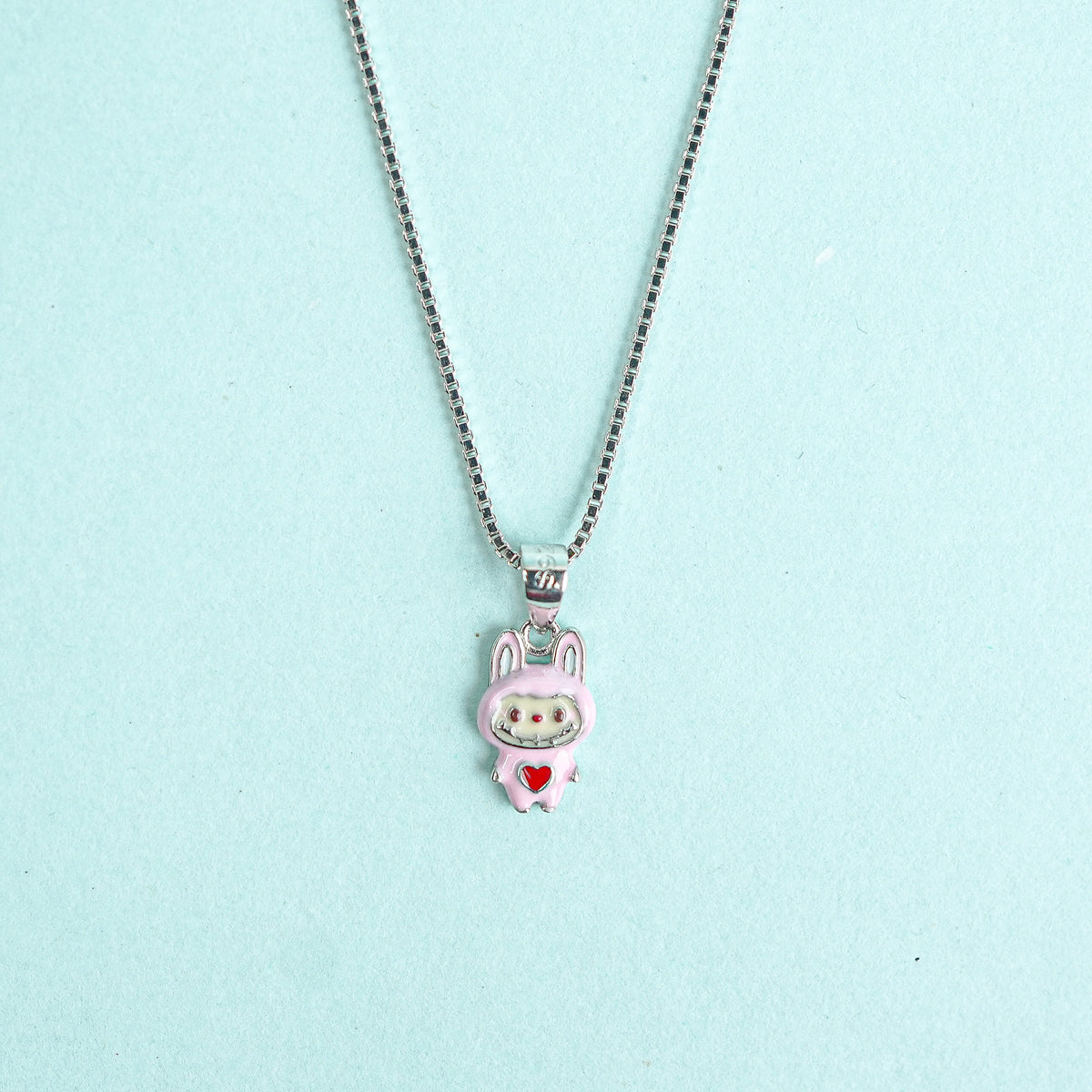 925 Sterling Silver Whimsical Labubu Charm Kids Chain