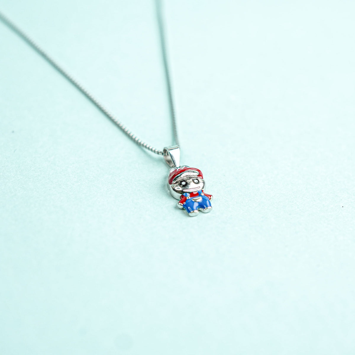 925 Sterling Silver Mario Adventure Charm Kids Chain