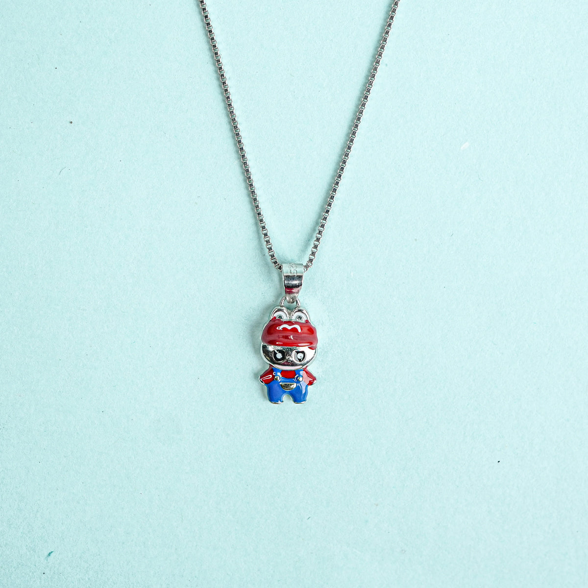 925 Sterling Silver Mario Adventure Charm Kids Chain