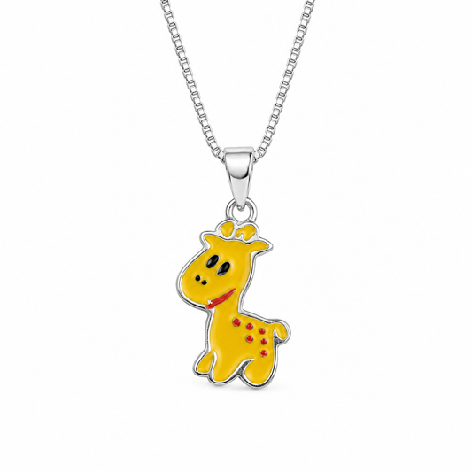 Silver Happy Giraffe Charm Kids chain
