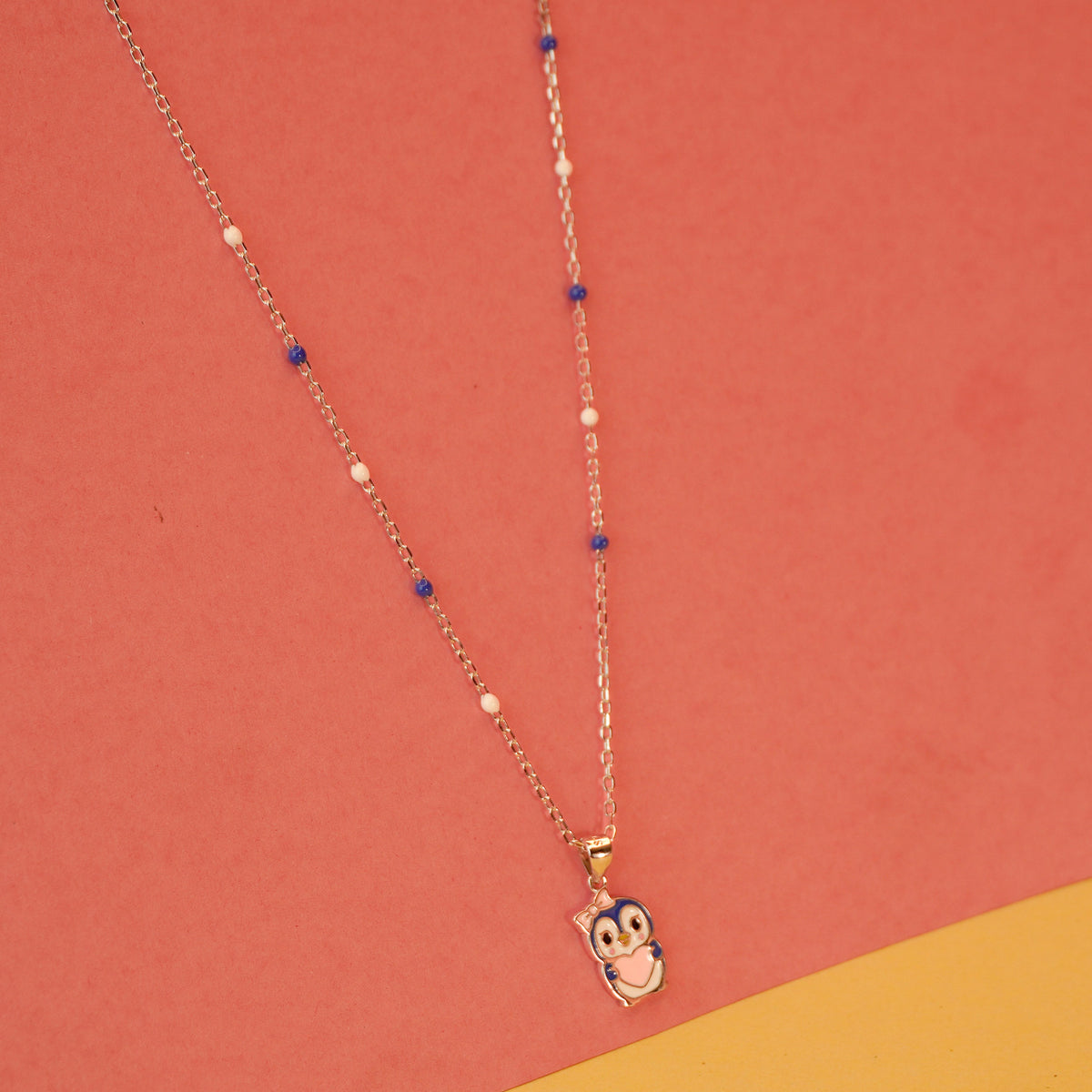 925 Sterling Silver Owl Pendant Kids Chain