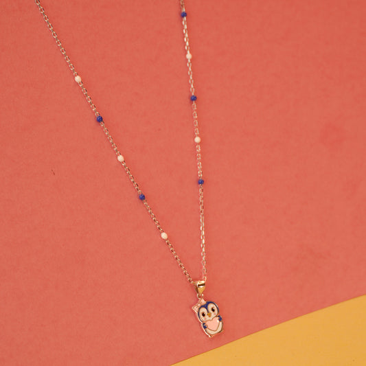925 Sterling Silver Owl Pendant Kids Chain