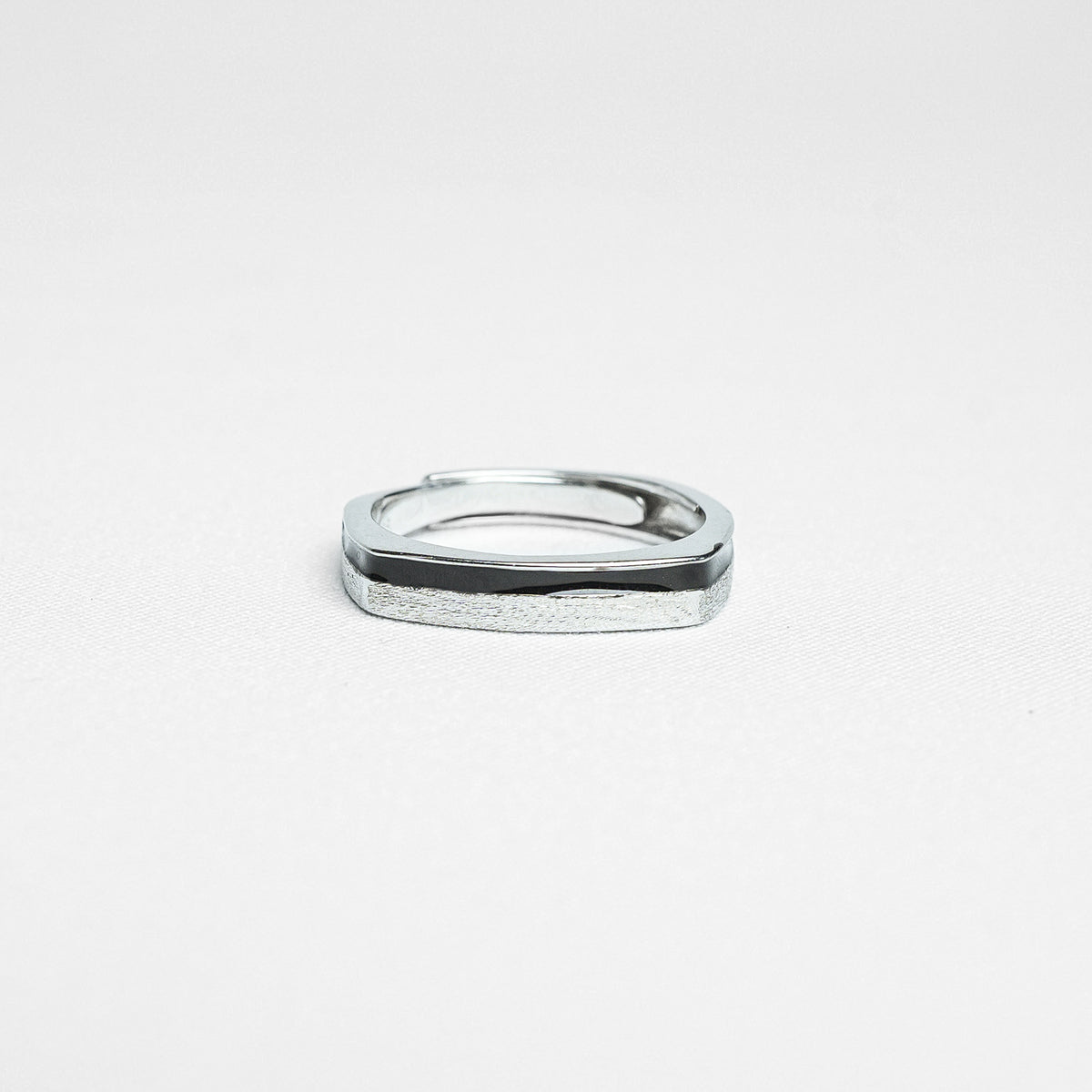 925 Sterling Silver Geometric Square Edge Ring
