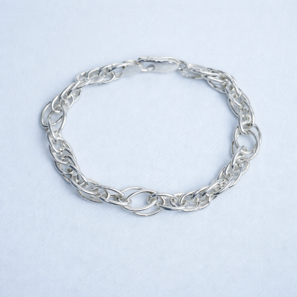 Silver Artisan Twist-Link Bracelet