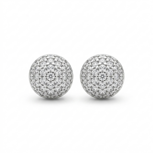 Silver Classic Stone Mini Studs Earring