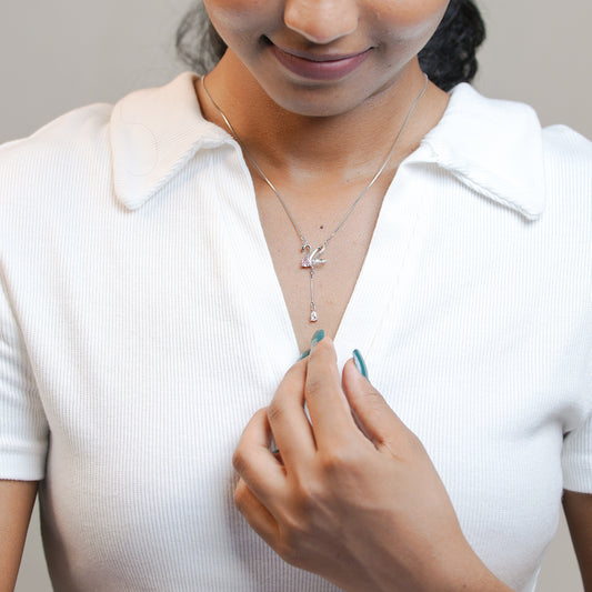 925 Sterling Silver Luxe Swan Women Pendant Chain