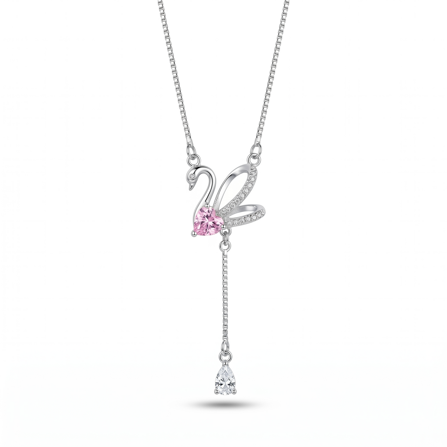 Silver Luxe Bow Pearl Pendant Chain
