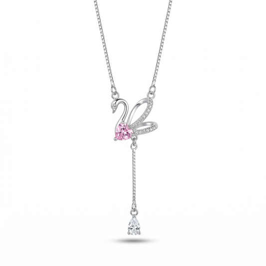 925 Sterling Silver Luxe Swan Women Pendant Chain