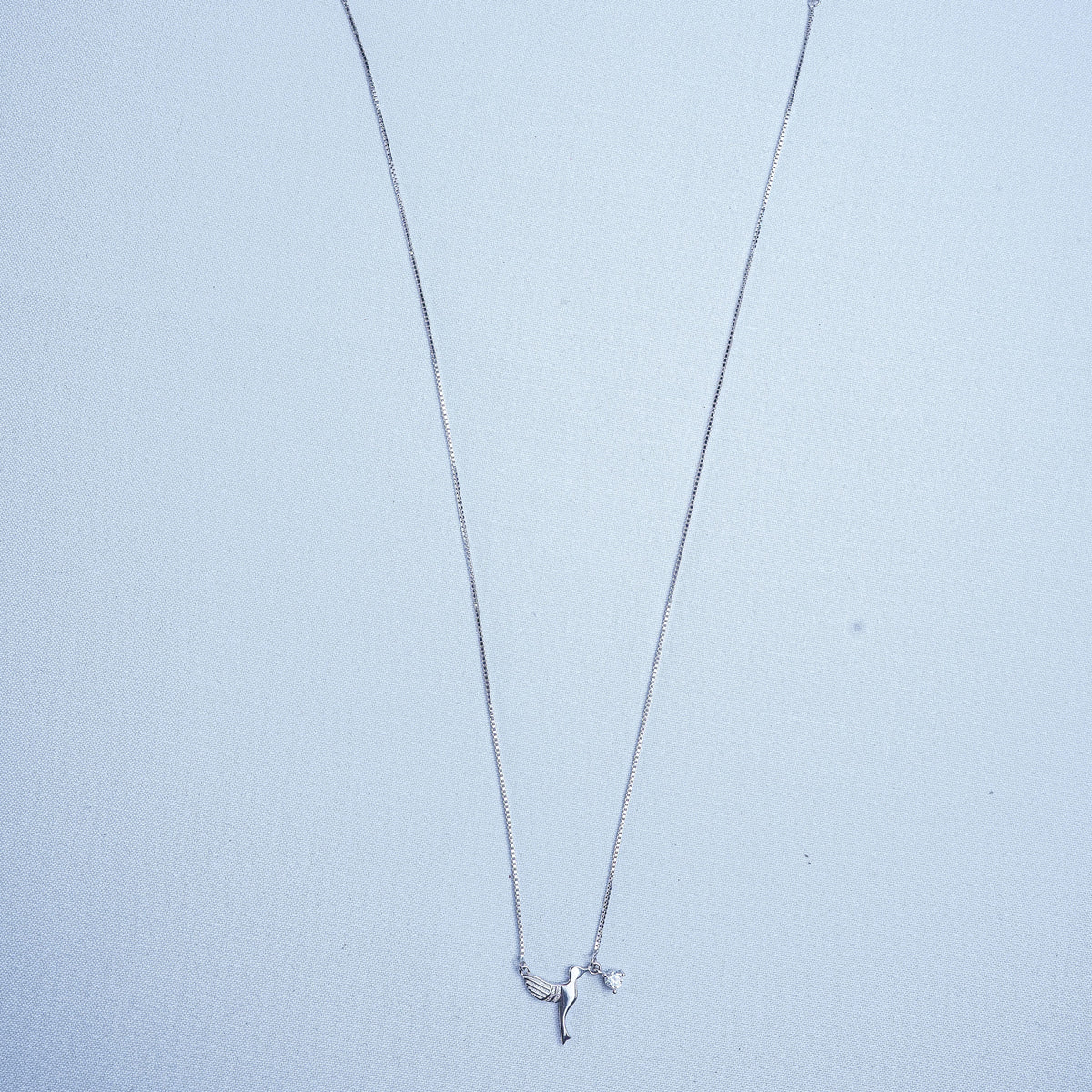 925 Sterling Silver Luxe Humming Bird Women Pendant Chain