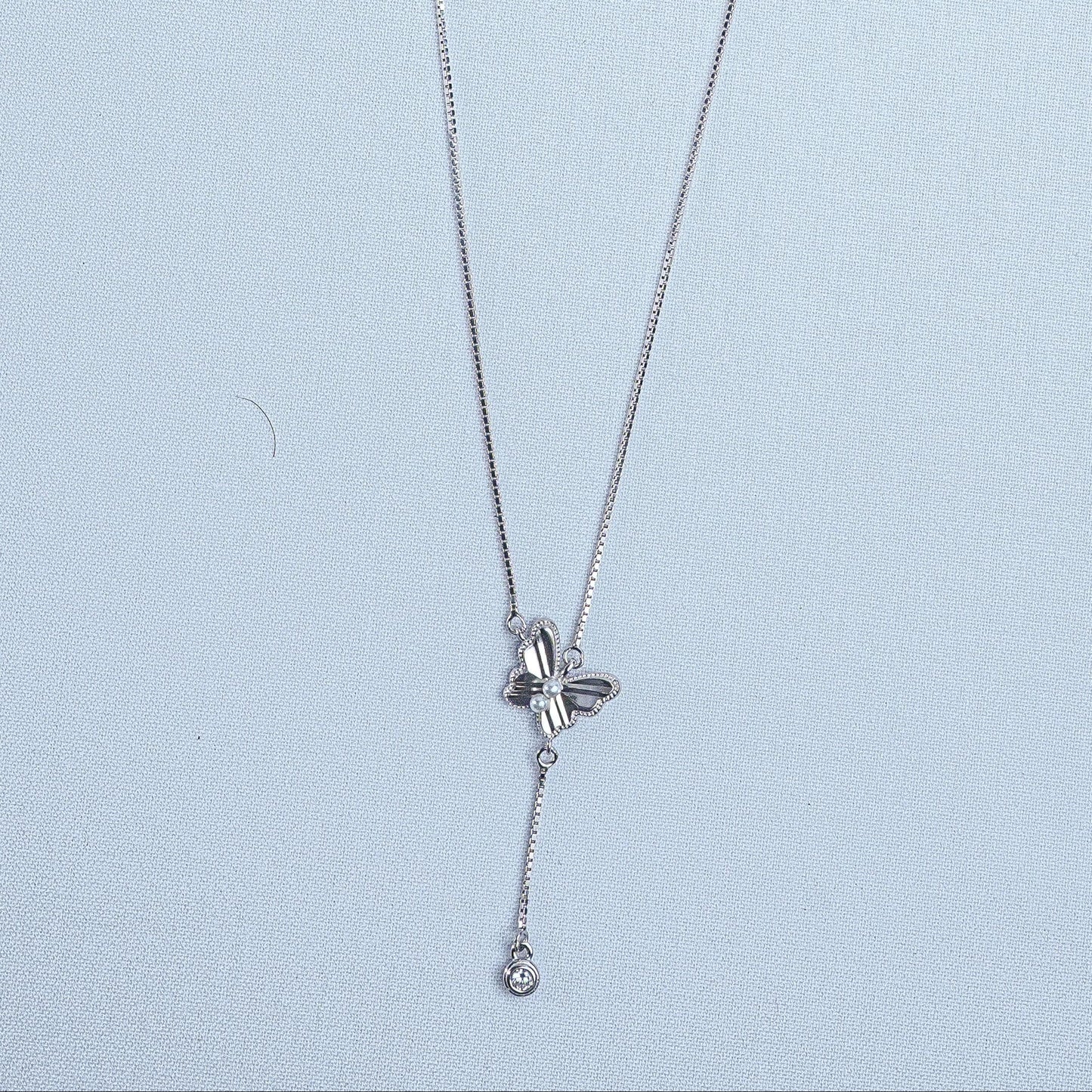 925 Sterling Silver Butterfly Treasure Women Pendant Chain