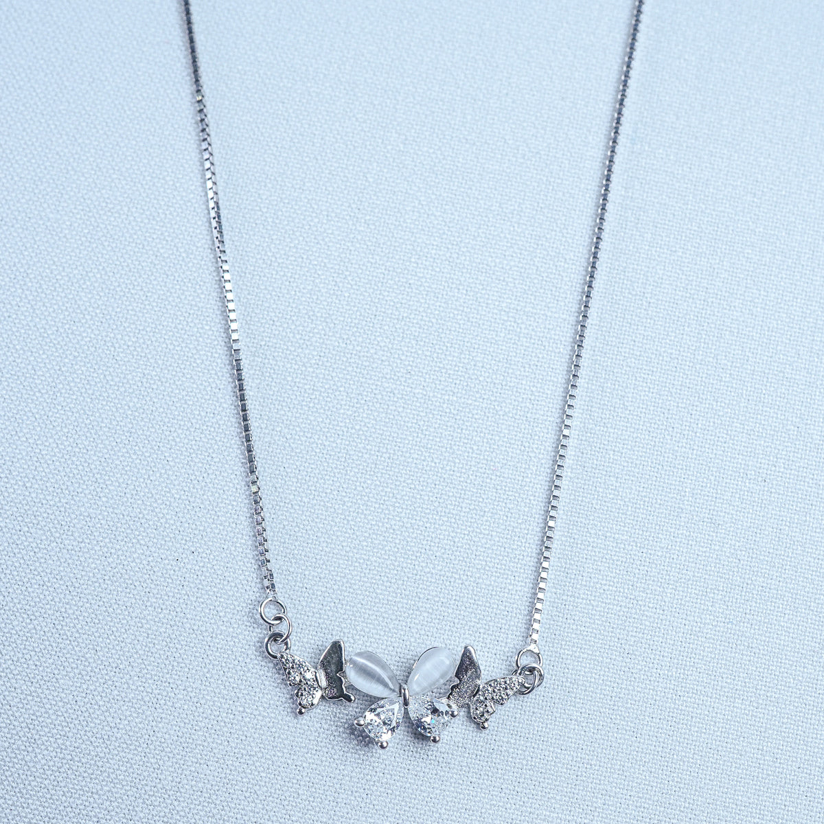 925 Sterling Silver Butterfly Muse Women Pendant Chain