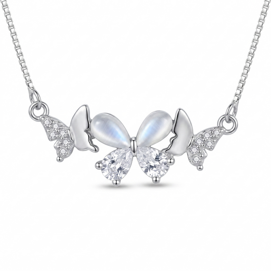 925 Sterling Silver Butterfly Muse Women Pendant Chain